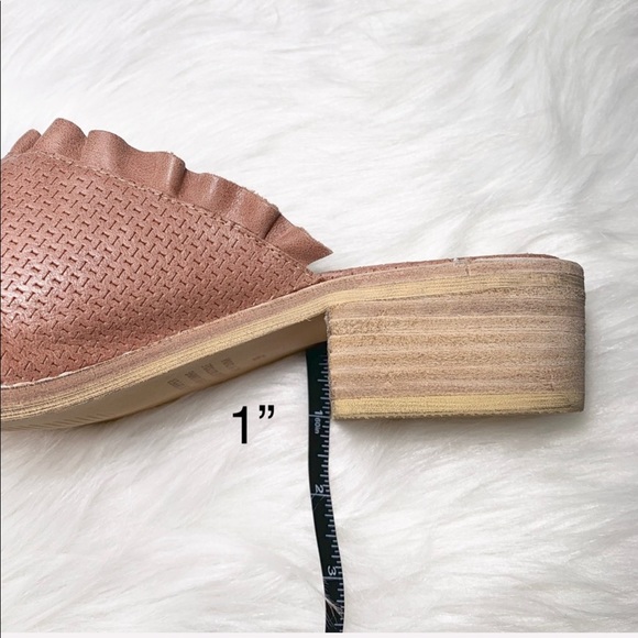 SOLD-Anthropologie Leather Ruffled Slip On Mules - Picture 8 of 8